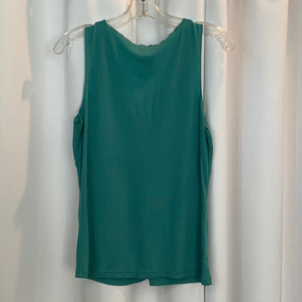 VS Moda International Teal Twist Front Tank Top Women Size L - Picture 9 of 9